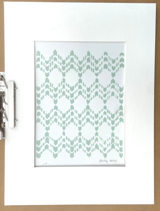 Codex Print in Sage, Matted