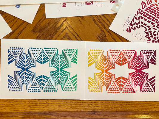 Burst - Ombré in Cool Greeting Card