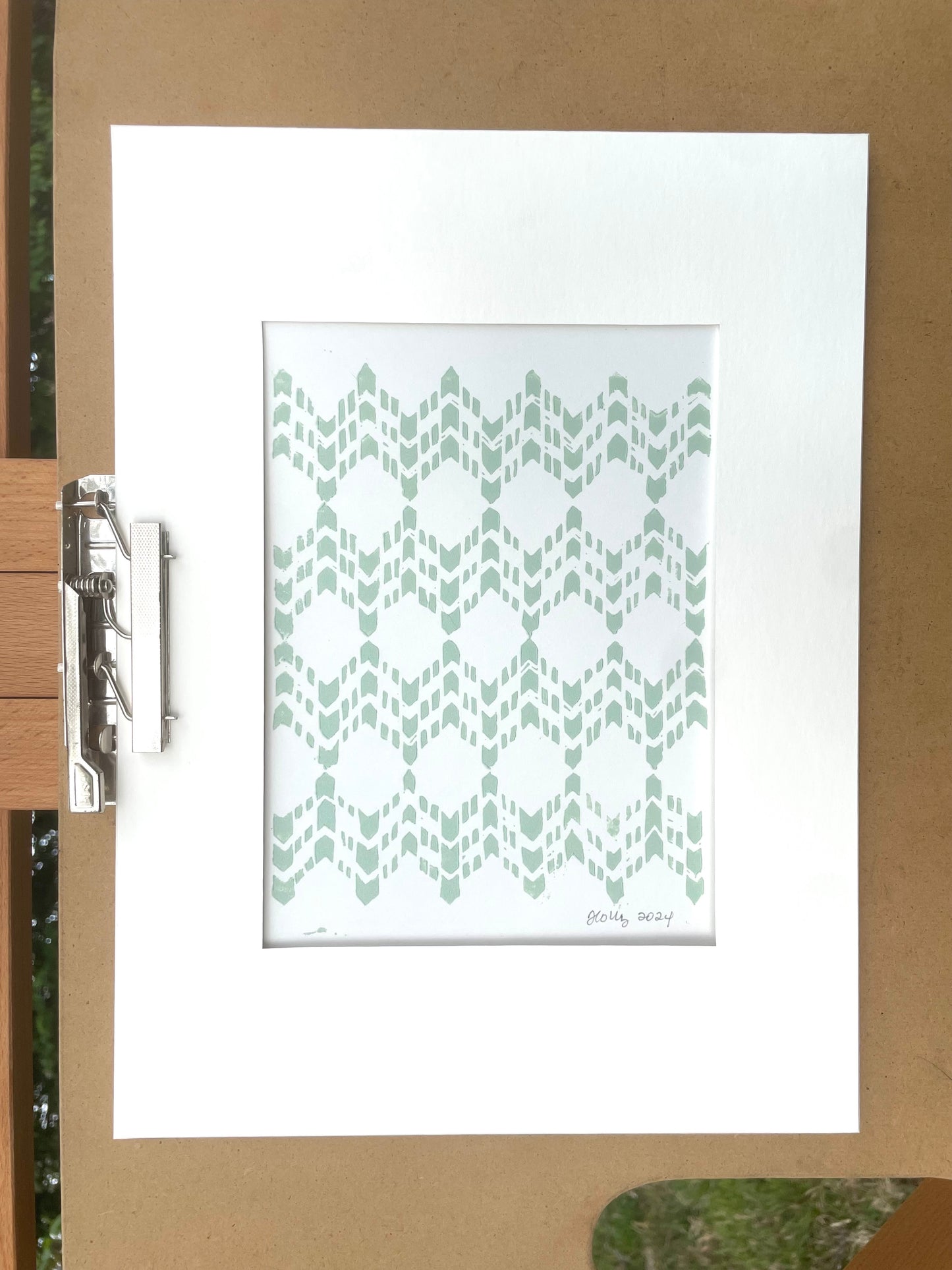 Codex Print in Sage, Matted