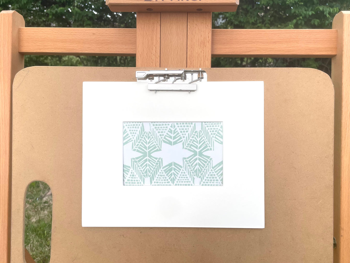 Burst Print in Sage, Matted