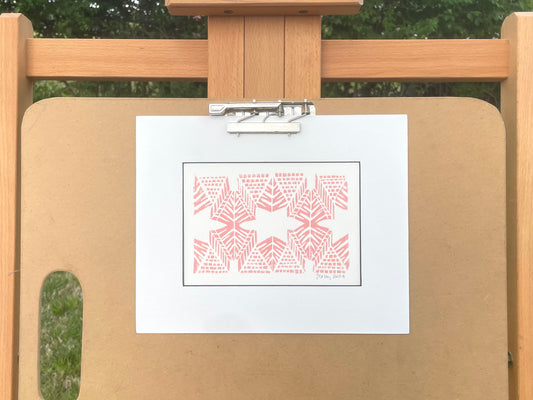 Burst Print in Salmon, Matted