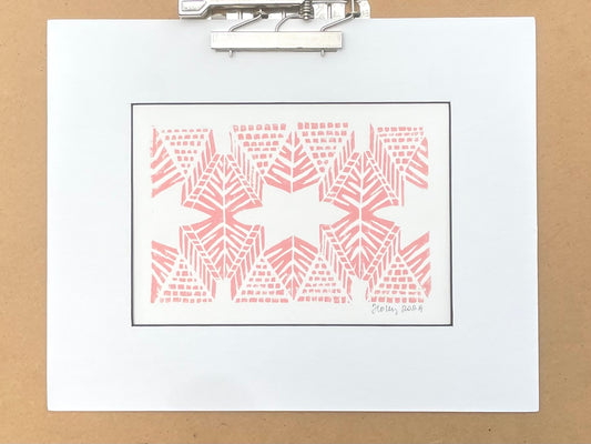 Burst Print in Salmon, Matted
