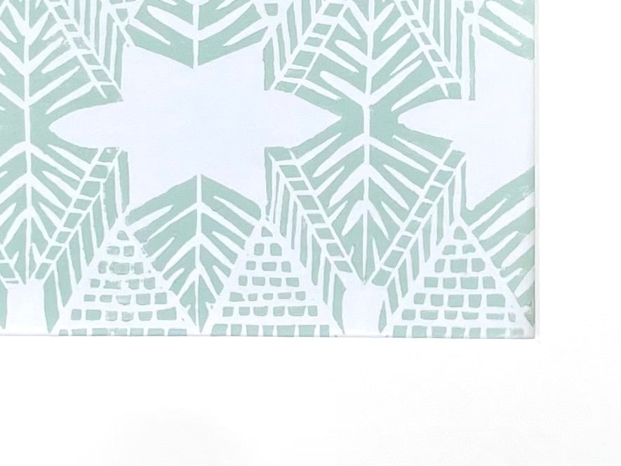 Burst Print in Sage, Matted
