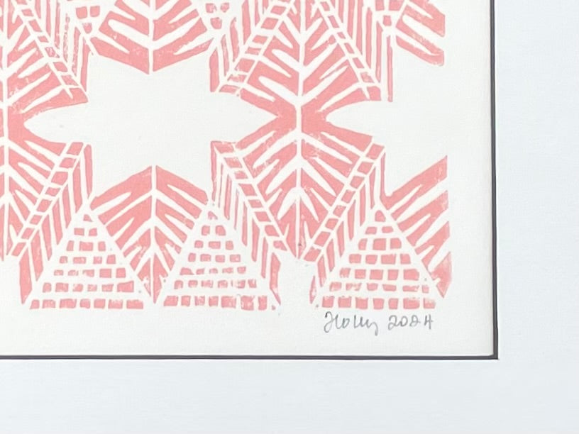 Burst Print in Salmon, Matted