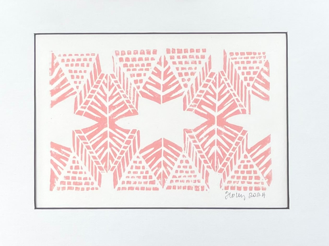 Burst Print in Salmon, Matted