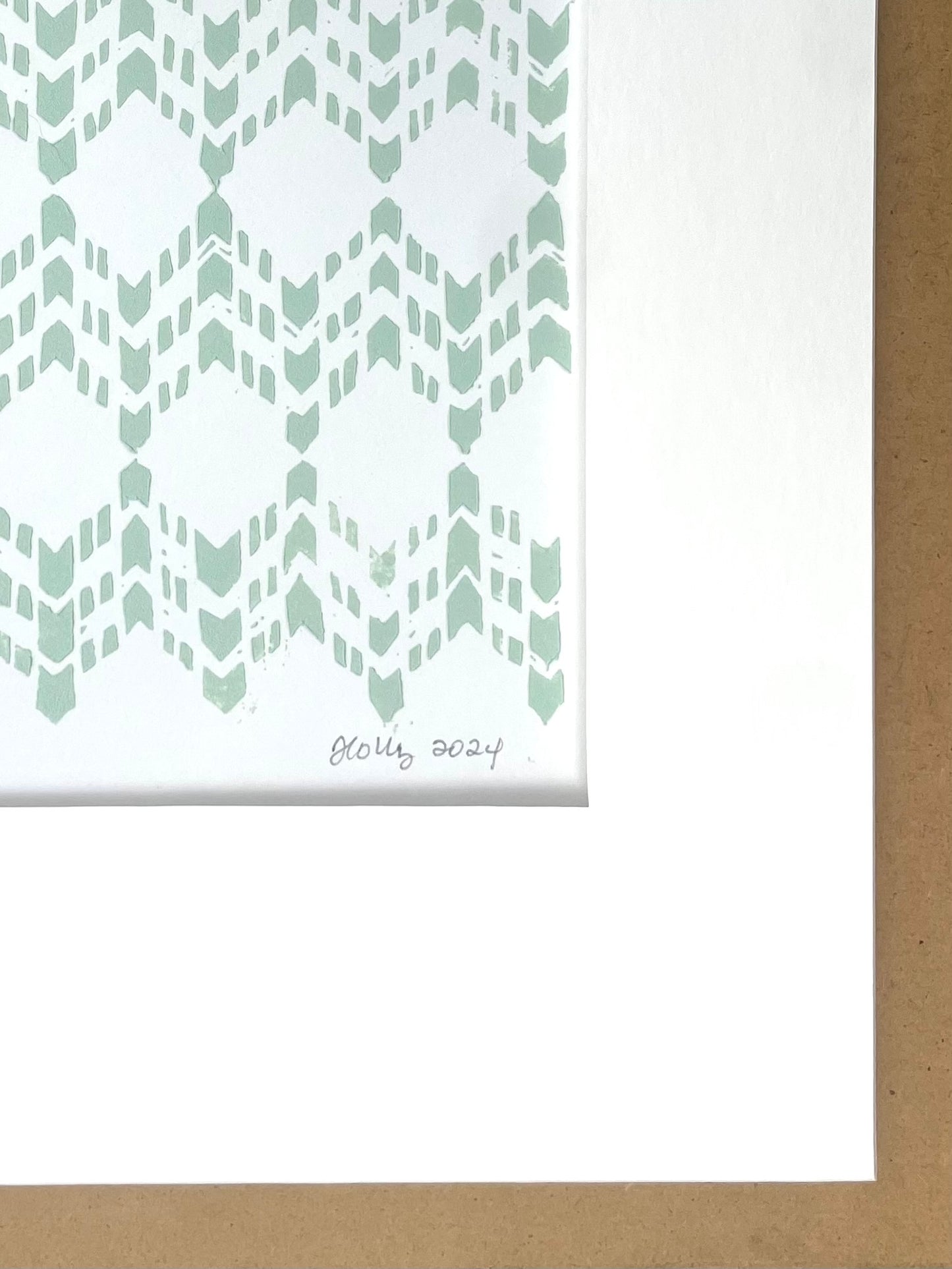 Codex Print in Sage, Matted