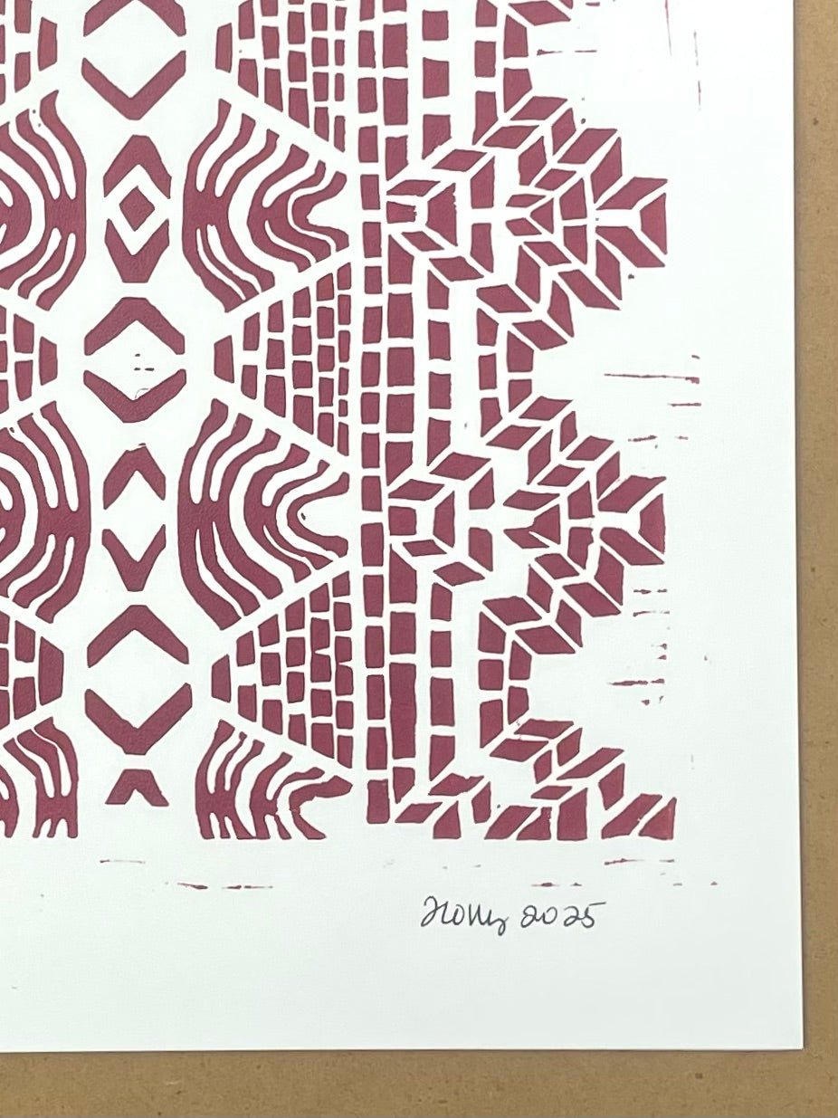 Dance Print in Merlot